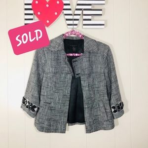 SILKLAND  Embellished Detail Sleeves Jacket Blazer